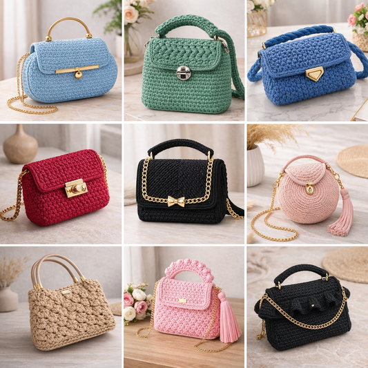 Mega Colección Crochet: +50 Diseños de Bolsos + 7 Regalos 🎁 +100 Patrones Amigurumis 🎁