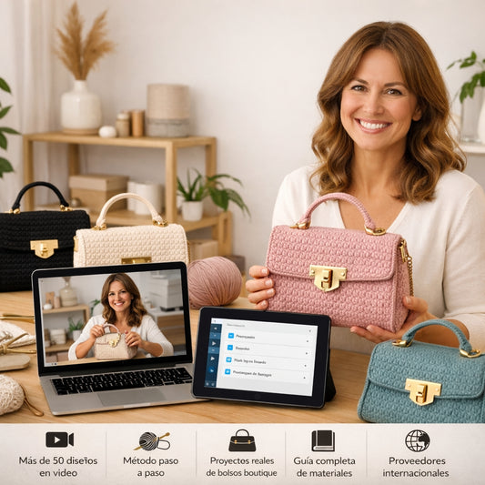 Bolsos Boutique a Crochet + 7 Regalos Exclusivos 🎁 +100 Patrones Amigurumis 🎁