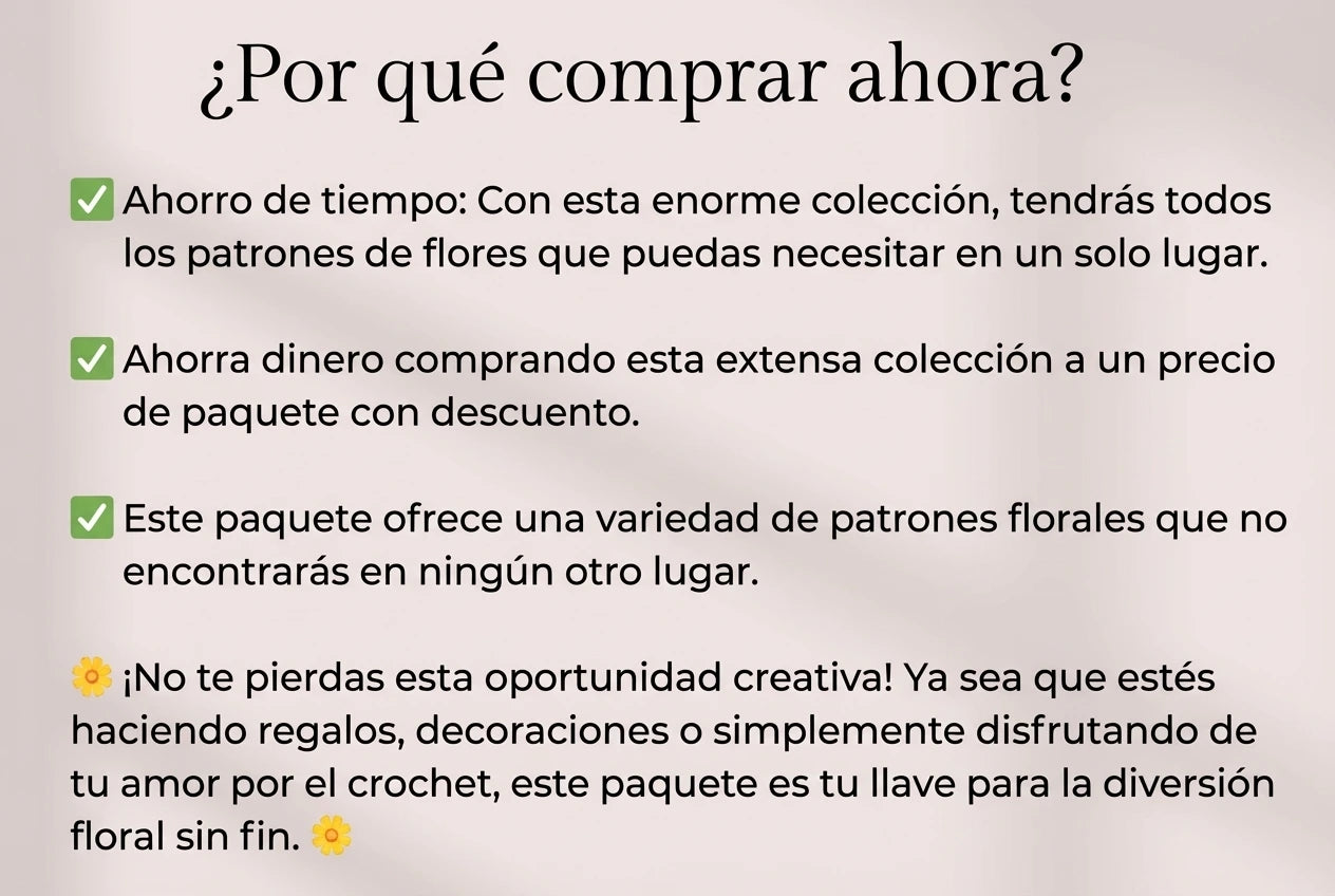 🌸Kit +800 Patrones de Flores a Crochet en Español + 6 BONOS 🎁