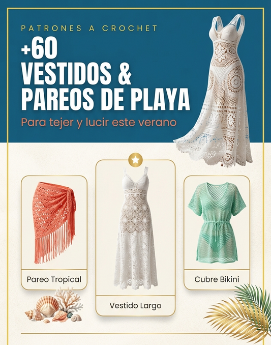 👗+60 Vestidos y Pareos de Playa a Crochet — Para Tejer y Lucir en Verano